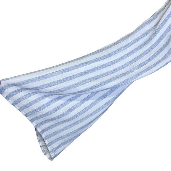 The Cove Long Flare Sleeve Striped Cropped Women's Top Blue White Small - Picture 3 of 13